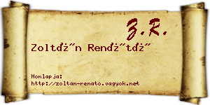 Zoltán Renátó névjegykártya